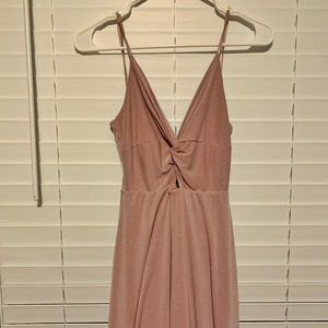 Pitaya Blue Blush Pink Casual Dress Open Bow Tie Back